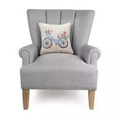 Pillows>Kirklands Home Gingham Bike Embroidered Pillow