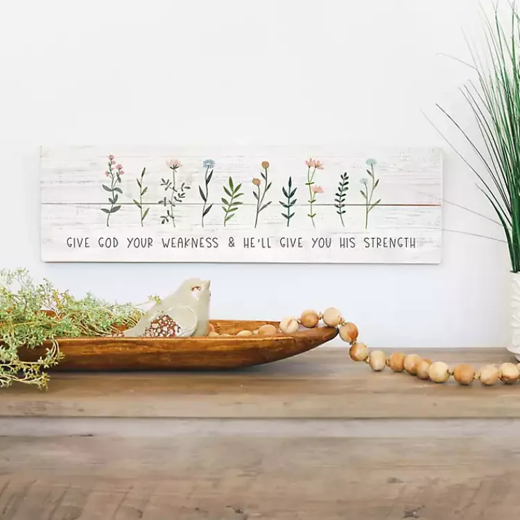 Kirklands Home Give God Your Weakness Wall Plaque Best
