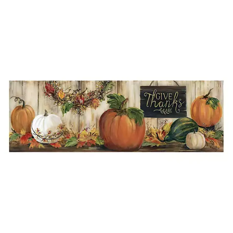 Fall>Kirklands Home Give Thanks Pumpkin Canvas Art Print