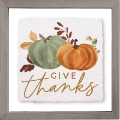 Fall>Kirklands Home Give Thanks Pumpkin Duo Framed Wall Plaque