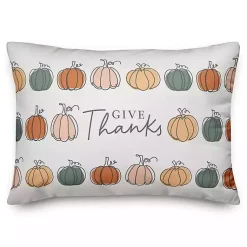 Fall>Kirklands Home Give Thanks Pumpkins Indoor/Outdoor Pillow