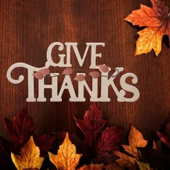 Fall>Kirklands Home Give Thanks Wood Tabletop Sign White