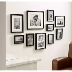 Kirklands Home Glam Black 10-pc. Gallery Wall Frame Set New