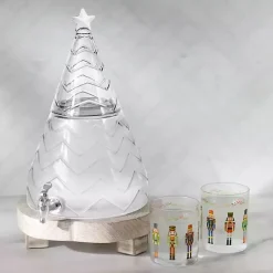 Kirklands Home Glass Christmas Tree Drink Dispenser Clear