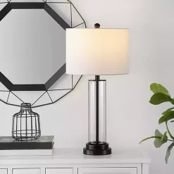 Kirklands Home Glass Column Cassian Table Lamp White Online
