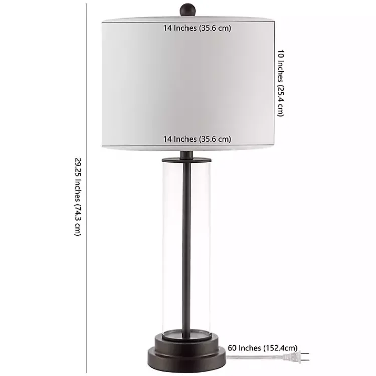 Kirklands Home Glass Column Cassian Table Lamp White Online