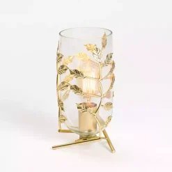 Kirklands Home Glass Leaf Uplight Gold Discount