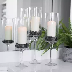 Candle Holders>Kirklands Home Glass Stem Hurricanes, Set of 3 Clear