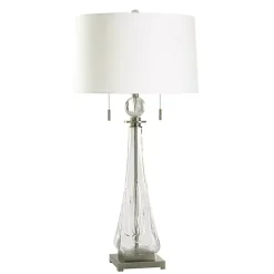 Kirklands Home Glass Textured Teardrop Table Lamp White Discount