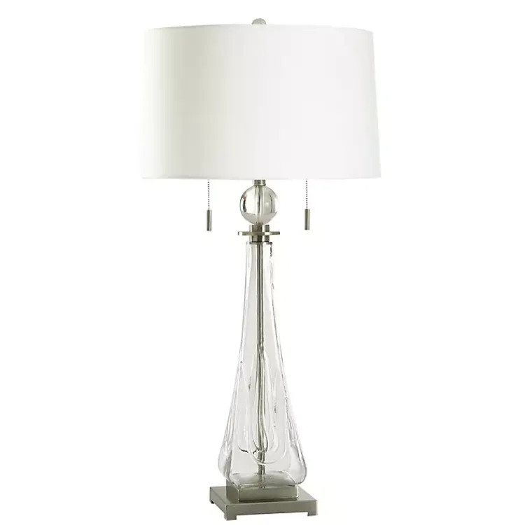 Kirklands Home Glass Textured Teardrop Table Lamp White Discount
