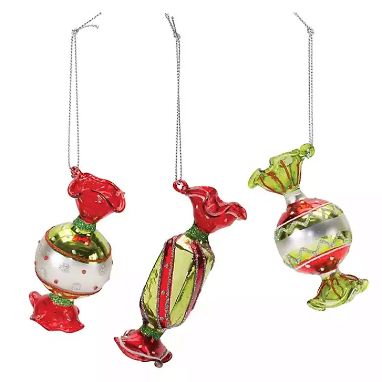 Christmas Ornaments>Kirklands Home Glass Wrapped Christmas Candy Ornaments, Set of 12