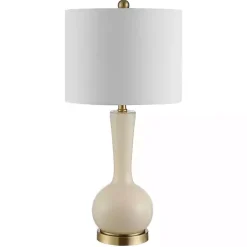 Kirklands Home Glazed Glass Teardrop Table Lamp Ivory New