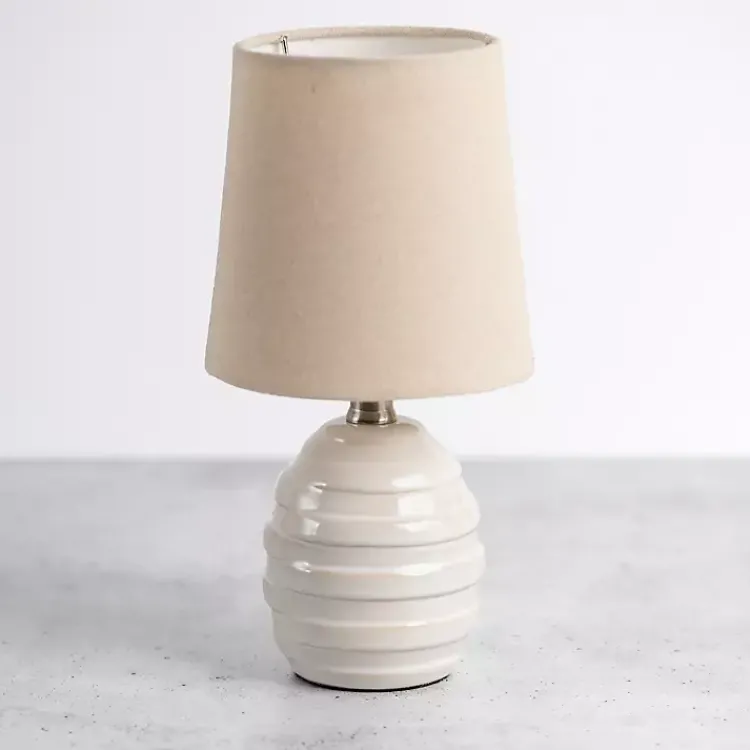 Kirklands Home Glazed Ivory Stride Mini Table Lamp Tan Online