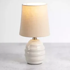 Kirklands Home Glazed Ivory Stride Mini Table Lamp Tan Online