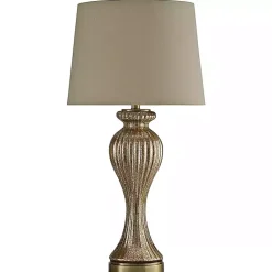 Kirklands Home Glimmer Bronze Glass Table Lamp Tan Hot