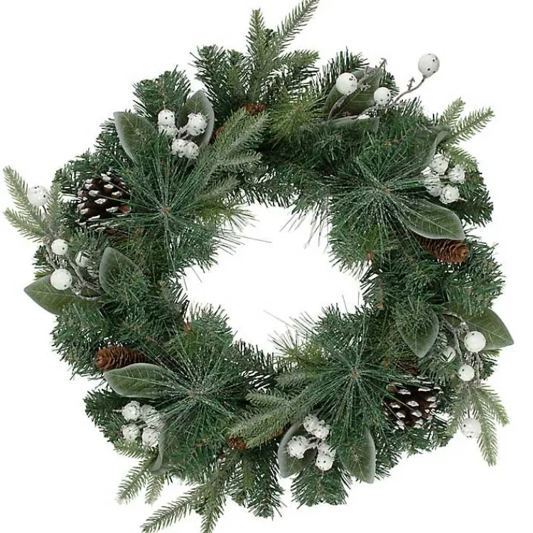 Christmas Wreaths>Kirklands Home Glitter Frost Berry Pine Christmas Wreath
