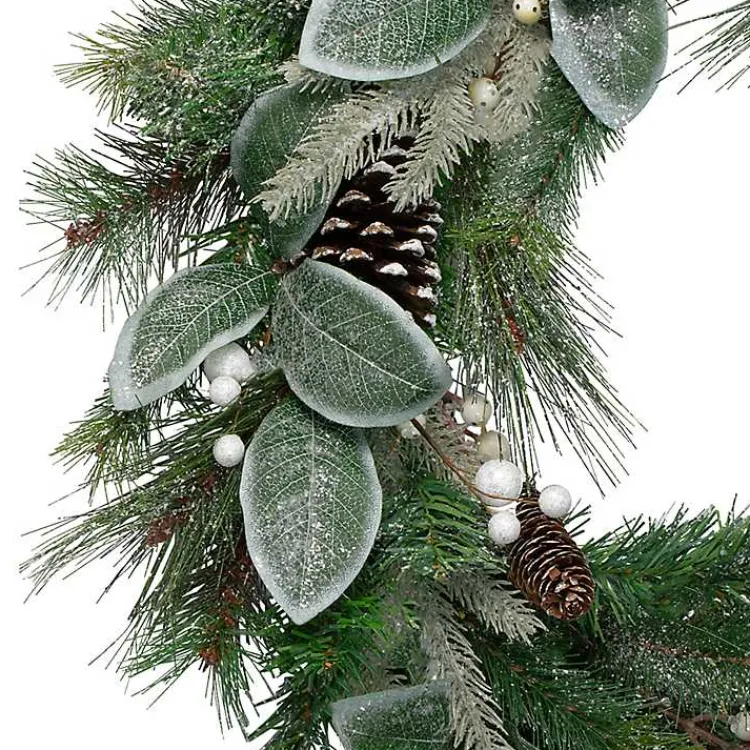 Christmas Wreaths>Kirklands Home Glitter Frost Berry Pine Christmas Wreath