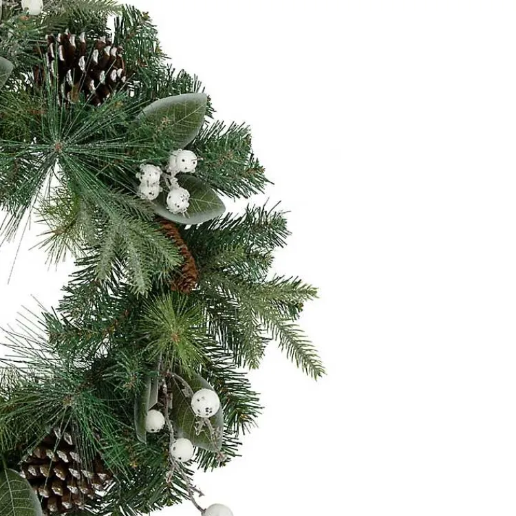 Christmas Wreaths>Kirklands Home Glitter Frost Berry Pine Christmas Wreath
