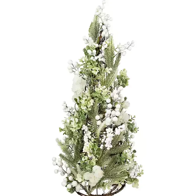 Christmas Arrangements & Garland>Kirklands Home Glitter Pine and Berry Mini Christmas Tree