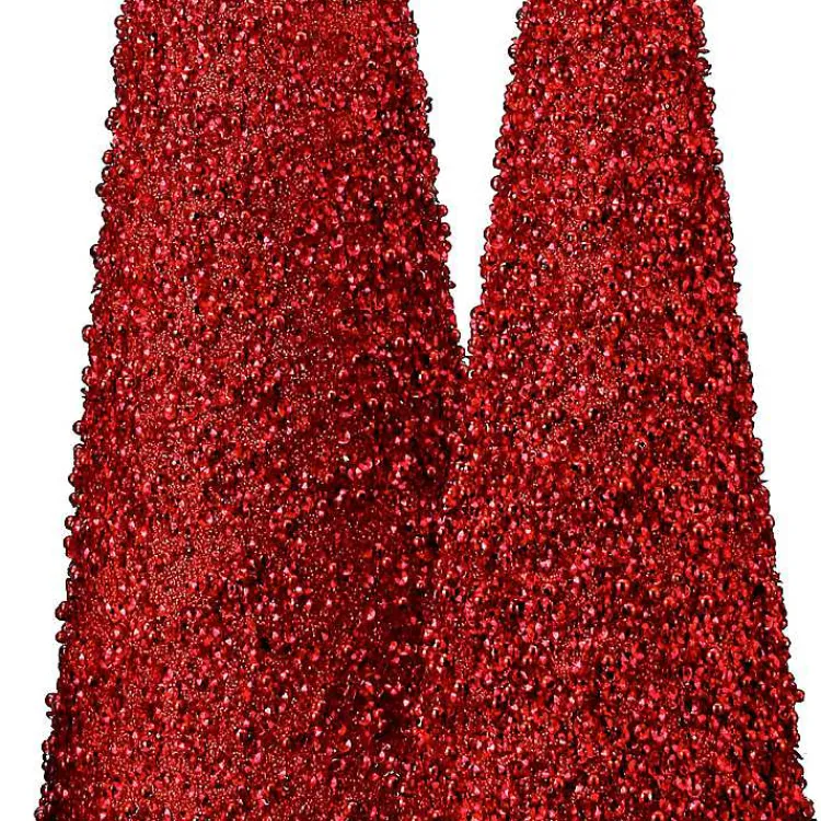 Christmas Decorations>Kirklands Home Glitte Cone Tabletop Trees, Set of 3 Red