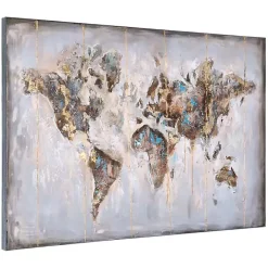 Kirklands Home Glittering Abstract World Map Art Print, 47x32 in. Clearance