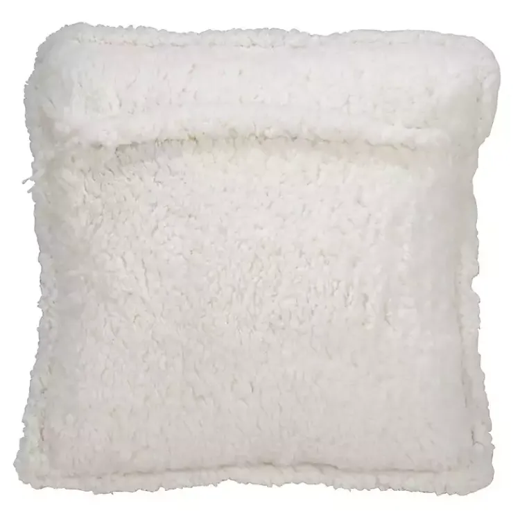 Pillows>Kirklands Home Glittery Silver Sherpa Sequins Throw Pillow