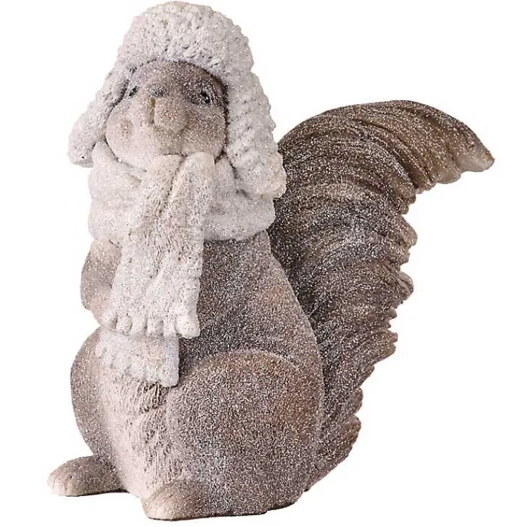 Christmas Decorations>Kirklands Home Glittery Squirrel With Scarf and Hat Figurine