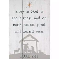 Christmas Art & Wall Decor>Kirklands Home Glory to God Nativity Wall Plaque White