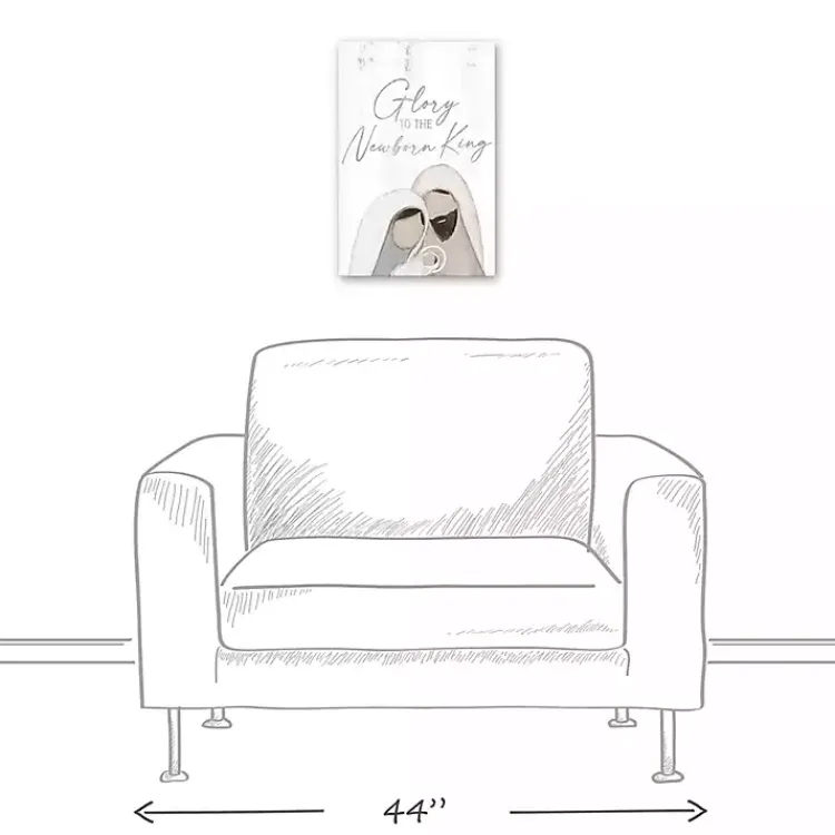 Christmas Art & Wall Decor>Kirklands Home Glory to the Newborn King Canvas Art Print White