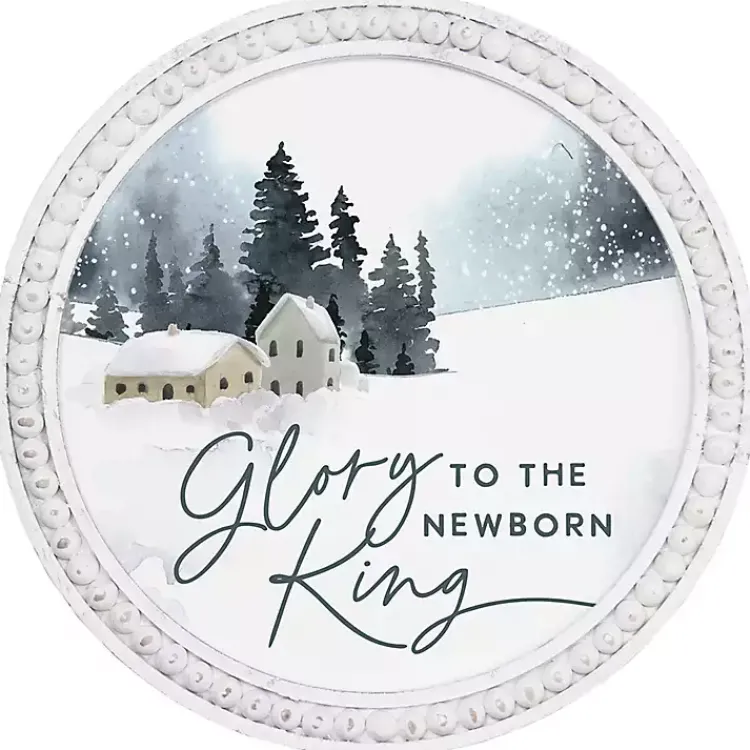 Christmas Art & Wall Decor>Kirklands Home Glory to the Newborn King Round Wall Plaque