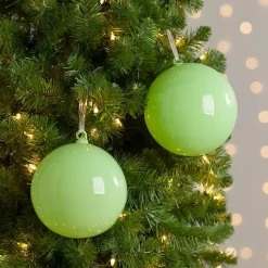 Christmas Ornaments>Kirklands Home Glossy Ball 2-pc. Ornament Set, 6 in. Green