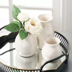 Vases>Kirklands Home Glossy Curved Vases, Set of 3 White
