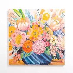 Kirklands Home Glowing Florals Canvas Art Print Multi New