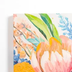 Kirklands Home Glowing Florals Canvas Art Print Multi New