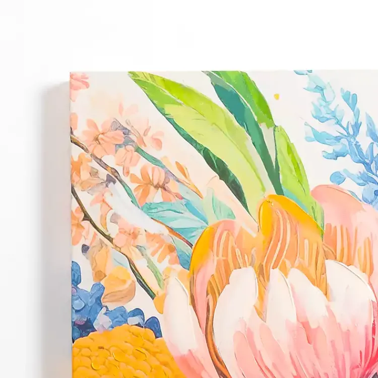 Kirklands Home Glowing Florals Canvas Art Print Multi New
