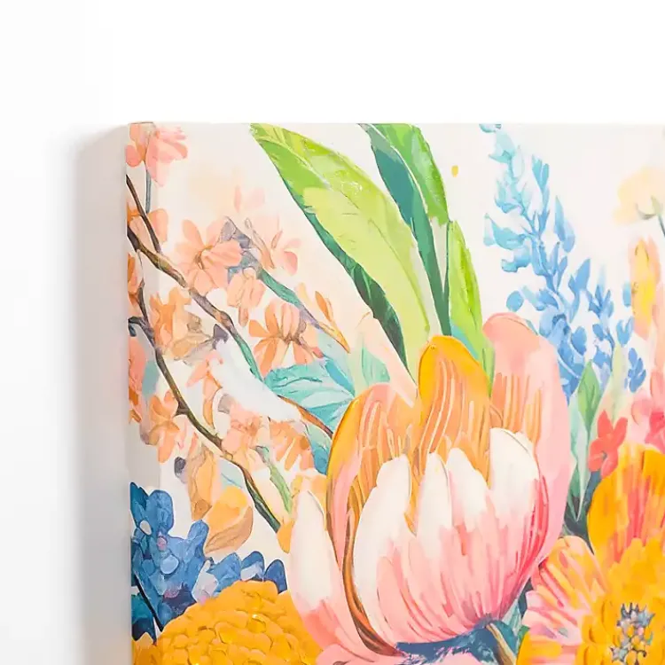 Kirklands Home Glowing Florals Canvas Art Print Multi New