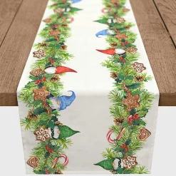 Kirklands Home Gnome and Cookies Twill Table Runner, 72 in. Multi New
