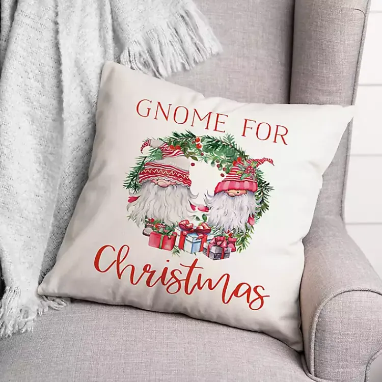 Pillows>Kirklands Home Gnome for Christmas Wreath Pillow Multi