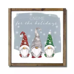 Christmas Art & Wall Decor>Kirklands Home Gnome for the Holidays Framed Wood Wall Plaque