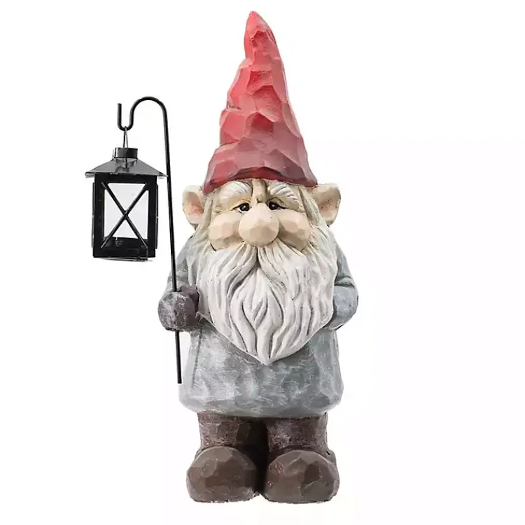 Christmas Decorations>Kirklands Home Gnome Holding Lantern Christmas Decoration