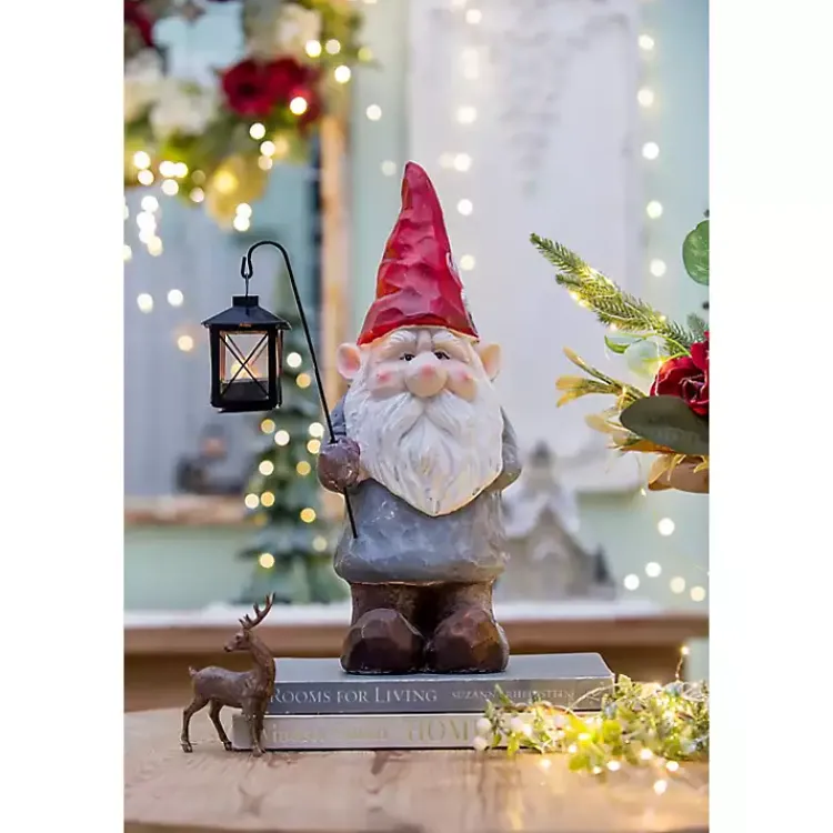 Christmas Decorations>Kirklands Home Gnome Holding Lantern Christmas Decoration