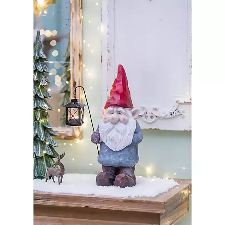 Christmas Decorations>Kirklands Home Gnome Holding Lantern Christmas Decoration