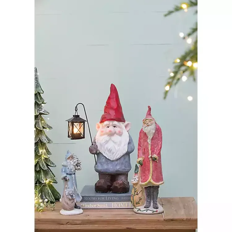 Christmas Decorations>Kirklands Home Gnome Holding Lantern Christmas Decoration