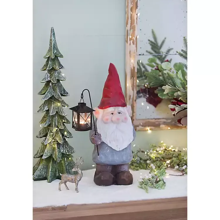 Christmas Decorations>Kirklands Home Gnome Holding Lantern Christmas Decoration