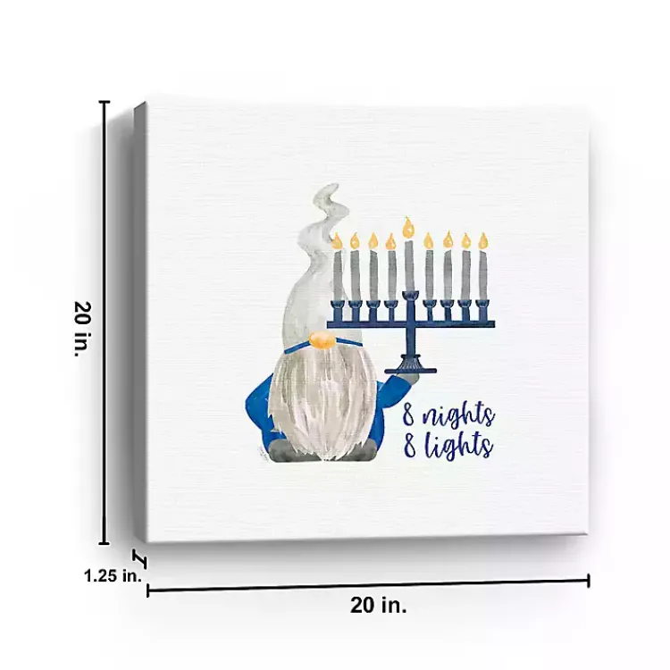 Hanukkah Decorations>Kirklands Home Gnome with Menorah Canvas Art Print