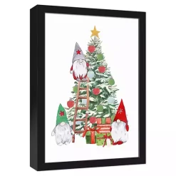 Christmas Art & Wall Decor>Kirklands Home Gnomes Decorating Christmas Tree Wall Plaque