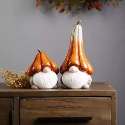 Fall>Kirklands Home Gnomes with Pumpkin Hats, Set of 2