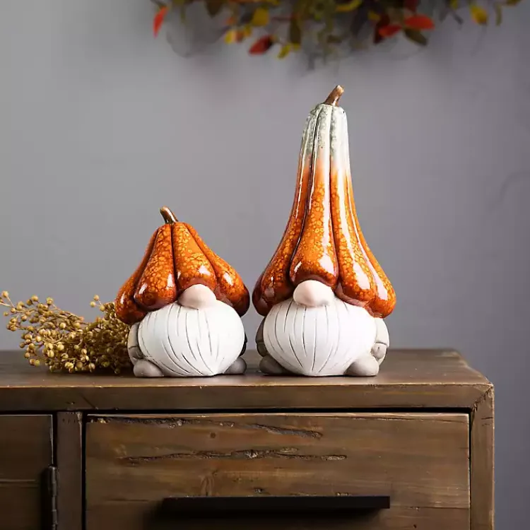Fall>Kirklands Home Gnomes with Pumpkin Hats, Set of 2