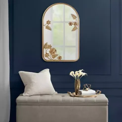 Kirklands Home Gold Adaline Floral Arched Wall Mirror Outlet