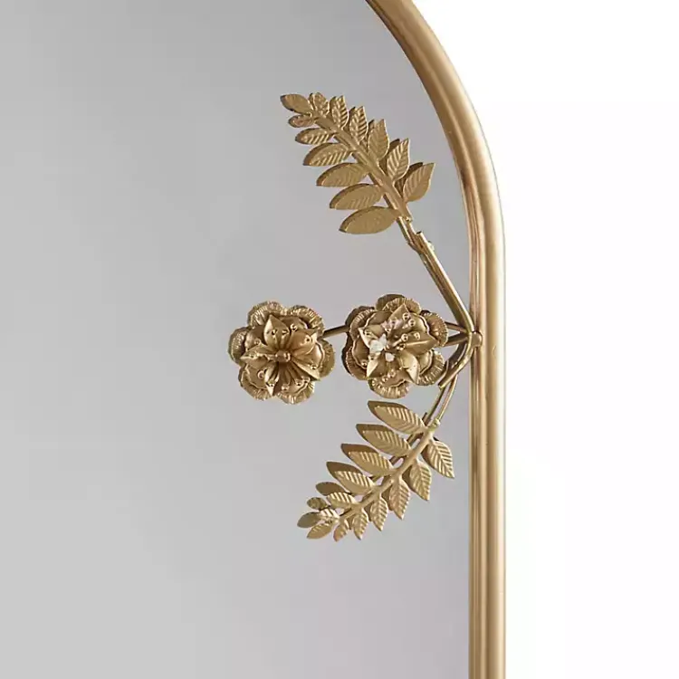Kirklands Home Gold Adaline Floral Arched Wall Mirror Outlet